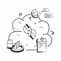Cloud data backup and recovery with cloud and refresh icons concept as illustration showing cloud data backup and recovery with cloud and refresh icons emphasizing the relia Cleans vector