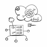 Cloud computing with quantum computing integration and quantum symbols concept as illustration showing cloud computing integrated with quantum computing featuring quantum sy Cleans vector