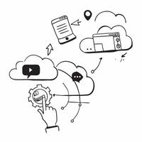 Cloud computing service models with SaaS PaaS and IaaS icons concept as icons representing different cloud computing service models such as SaaS PaaS and IaaS emphasizing ve Cleans vector