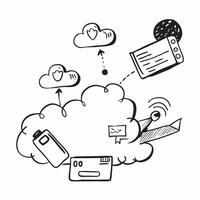 Cloud computing deployment models with public private and hybrid cloud icons concept as icons representing different cloud computing deployment models such as public private Cleans vector