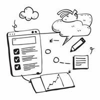 Cloud based project management tools with task and calendar icons concept as illustration of cloud based project management tools featuring task lists and calendar icons emp Cleans vector