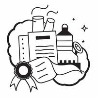 Cleans Food Processing Plant with Certificate and Seal concept as A Cleans food processing plant with a certificate and a seal set against a dreamy background offering ample space fo Cleans vector