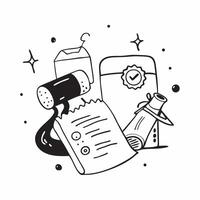 Cleans Medical Equipment with Certificate and ISO Badge concept as Cleans medical equipment with a certificate and an ISO badge set against a dreamy background offering ample space f Cleans vector