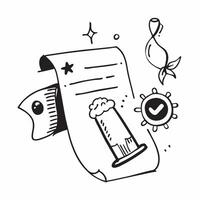 Cleans Medical Lab with Certificate and ISO Badge concept as A Cleans medical lab with a certificate and an ISO badge set against a whimsical background offering ample space for text Cleans vector