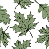 Classic summer leaves seamless pattern with oak and maple leaves for traditional summer aesthetics concept as Traditional oak and maple leaves arranged seamlessly for a classic and Cleans vector
