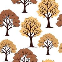 Classic autumn trees seamless tile pattern with maple and pine trees for timeless fall decor concept as Maple and pine trees arranged seamlessly in classic autumn colors for timele Cleans vector