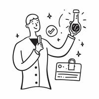Chemical Engineer with ISO Badge and Laboratory Equipment concept as A chemical engineer holding an ISO badge and laboratory equipment set against a dreamy background offering ampl Cleans vector