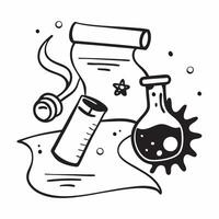 Chemical Bottles with Certificate and Seal concept as Chemical bottles with a certificate and a seal set against a dreamy background offering ample space for text or graphics symbo Cleans vector