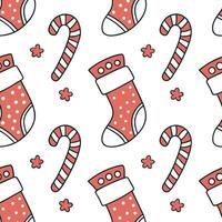 Charming Christmas stockings and candy canes seamless tile pattern with festive flair concept as Festive flair with charming Christmas stockings and candy canes create seamless til Cleans vector