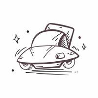 Car icon with copy space on a blue background concept as A image of a car icon with ample copy space on a blue background perfect for automotive and driver themed visuals i Cleans vector