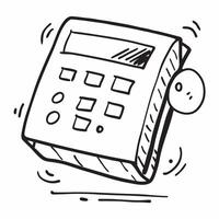 Calculator icon with copy space on a minimalist background concept as A image of a calculator icon with ample copy space on a minimalist background perfect for business fina Cleans vector