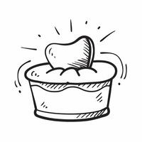 Cake icon with copy space on a white background concept as A image of a cake icon with generous copy space on a white background ideal for celebration and retirement themed Cleans Set 3 vector