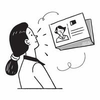 Businesswoman with layoff notice concept as A businesswomans profile blended with a layoff notice symbolizing the unexpected loss of employment Ideal for HR and business ads in P Cleans vector