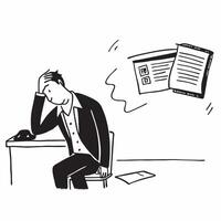 Businessman sitting alone in a dimly lit office looking at a foreclosure notice appearing devastated concept as A businessman in a suit sitting alone in a dimly lit office looking Cleans vector