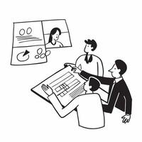 Business partners negotiating in a meeting room concept as A illustration of business partners negotiating in a meeting room utilizing a 3 color scheme to highlight agreemen Cleans Set 2 vector