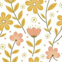 Bright spring sunshine seamless pattern with golden light and vivid flowers for a cheerful vibrant spring design concept as Vivid spring sunshine pattern with golden light and brig Cleans vector