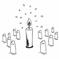 Bright Candle Among Extinguished Candles concept as A single bright candle stands out among numerous extinguished candles in a dreamy background offering ample space for text or gr Cleans vector