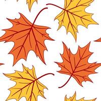 Bright autumn leaves seamless pattern with vivid orange red and yellow leaves for a bold autumn atmosphere concept as Bold autumn leaves pattern with vivid orange red and yellow to Cleans vector