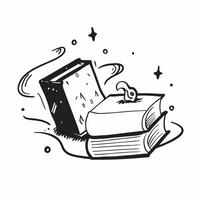Book and Notebook concept as A book next to a notebook set against a whimsical background offering ample space for text or graphics symbolizing the importance of writing and note t Cleans vector