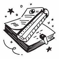 Book and Ruler concept as A book with a ruler next to it set against a dreamy background offering ample space for text or graphics symbolizing the foundation of measurement and pre Cleans vector