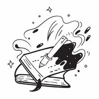 Book and Paintbrush concept as A book with a paintbrush set against a dreamy background offering ample space for text or graphics symbolizing the blend of academic and artistic edu Cleans vector