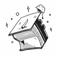 Book and Graduation Cap concept as A book with a graduation cap on top set against a whimsical background offering ample space for text or graphics symbolizing the journey from the Cleans vector
