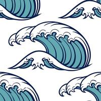 Bold summer waves seamless pattern with vibrant crashing waves and high contrast colors for energetic designs concept as Energetic summer waves pattern with bold crashing waves and Cleans vector