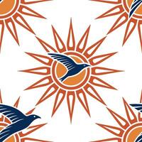 Bold spring sunshine seamless pattern with dramatic sun rays and intense warm hues for striking designs concept as Striking spring sunshine pattern with bold sun rays and warm hues Cleans Set 2 vector
