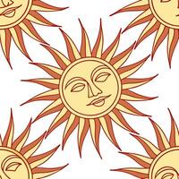 Bold spring sunshine seamless pattern with dramatic sun rays and intense warm hues for striking designs concept as Striking spring sunshine pattern with bold sun rays and warm hues Cleans vector