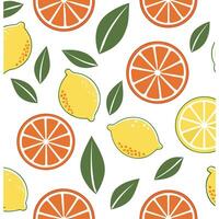 Bold summer seamless pattern with bright citrus fruits and playful colors for a refreshing summer aesthetic concept as Playful summer pattern with citrus fruits and bright colors i Cleans vector