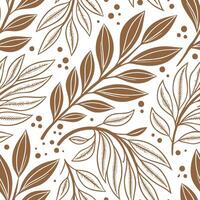 Boho spring leaves seamless pattern with intricate designs and earthy tones for relaxed bohemian styles concept as Relaxed boho style spring leaves pattern with intricate designs a Cleans vector