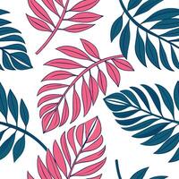 Bold spring leaves seamless pattern with large scale leaves and bright contrasting colors for striking designs concept as Bold large spring leaves pattern featuring bright contrast Cleans vector