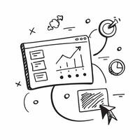 Blackboard with Performance Metrics and Report concept as A blackboard filled with performance metrics and a business report set against a whimsical background offering ample space Cleans Set 2 vector