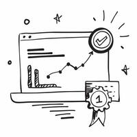 Blackboard with KPI Chart and Medal concept as A blackboard featuring a KPI chart and a medal set against a whimsical background offering ample space for text or graphics symbolizi Cleans vector