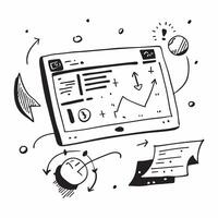 Blackboard with Data Visualization and Highlighter concept as A blackboard covered with data visualization elements and a highlighter set against a dreamy background offering ample Cleans vector