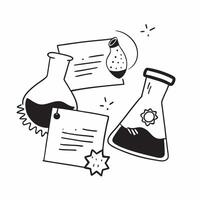 Beakers with Certificate and ISO Badge concept as Beakers with a certificate and an ISO badge set against a whimsical background offering ample space for text or graphics symbolizi Cleans vector