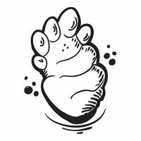 Baby footprint icon with copy space on a white background concept as A image of baby footprints with generous copy space on a white background ideal for newborn and baby the Cleans Set 6 vector