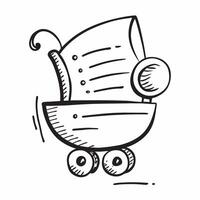 Baby carriage icon with copy space on a white background concept as A image of a baby carriage icon with generous copy space on a white background ideal for baby transport a Cleans Set 6 vector