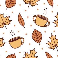 Autumn warmth seamless tile pattern with cozy blankets and golden maple leaves for inviting home decor concept as Cozy blankets and golden maple leaves arranged seamlessly to creat Cleans Set 14 vector