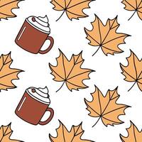 Autumn warmth seamless tile pattern with cozy blankets and golden maple leaves for inviting home decor concept as Cozy blankets and golden maple leaves arranged seamlessly to creat Cleans Set 15 vector
