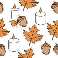 Autumn warmth seamless tile pattern with cozy blankets and golden maple leaves for inviting home decor concept as Cozy blankets and golden maple leaves arranged seamlessly to creat Cleans Set 3 vector