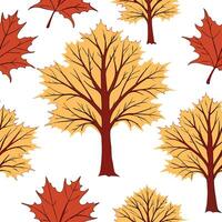 Autumn trees seamless tile pattern with vibrant maple and oak leaves for warm home decor concept as Vibrant maple and oak leaves arranged seamlessly to create warm and inviting aut Cleans Set 5 vector
