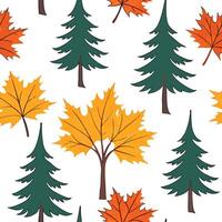 Autumn trees seamless tile pattern with vibrant maple and oak leaves for warm home decor concept as Vibrant maple and oak leaves arranged seamlessly to create warm and inviting aut Cleans Set 7 vector