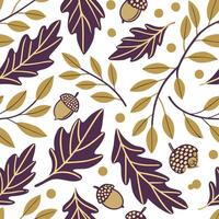 Autumn seamless pattern with deep purple gold and green tones for an elegant harvest inspired look concept as Elegant autumn pattern with purple gold and green tones perfect for a Cleans vector