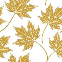 Autumn leaves seamless pattern with golden yellow hues and delicate veins for an elegant refined look concept as Elegant autumn leaves pattern with golden yellow hues and delicate Cleans vector