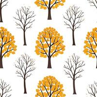 Autumn trees seamless tile pattern with vibrant maple and oak leaves for warm home decor concept as Vibrant maple and oak leaves arranged seamlessly to create warm and inviting aut Cleans Set 2 vector