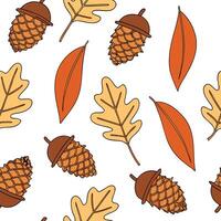 Autumn forest seamless tile pattern with towering trees and colorful foliage for woodland themed spaces concept as Towering autumn trees and colorful foliage arranged seamlessly to Cleans vector