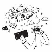 Auditor with Spreadsheet and Magnifying Glass concept as An auditor reviewing a spreadsheet with a magnifying glass set against a dreamy background offering ample space for text or Cleans vector