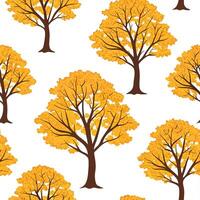 Autumn trees seamless tile pattern with vibrant maple and oak leaves for warm home decor concept as Vibrant maple and oak leaves arranged seamlessly to create warm and inviting aut Cleans Set 3 vector
