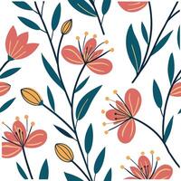 Artistic spring floral seamless pattern with textured details and bright color pops for creative projects concept as Creative spring floral pattern with textured details and bright Cleans vector